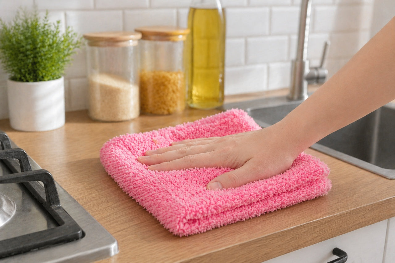 Set 5 prosoape bucătărie microfibră 30x70 cm – lavete pufoase, ultra absorbante, culori diverse