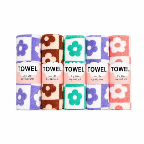 Set 5 prosoape bucătărie microfibră 30x70 cm – model floricele