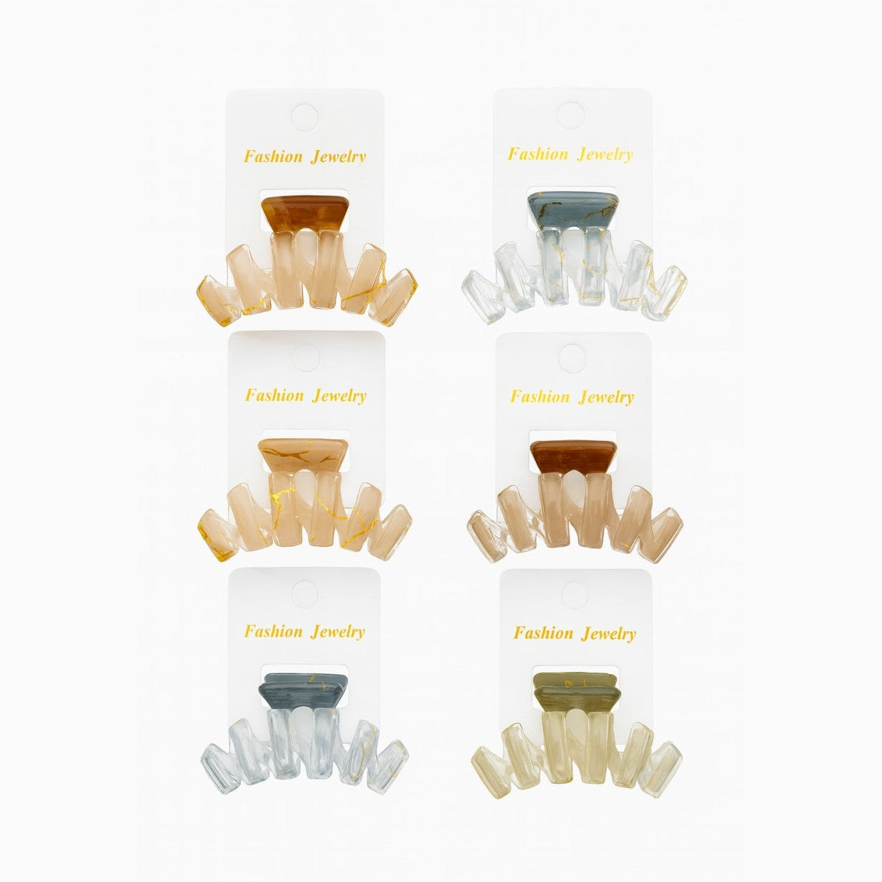 Set 6 Cleme Par 8cm Transparent Colorate , Accesorii Rezistente pentru Coafuri