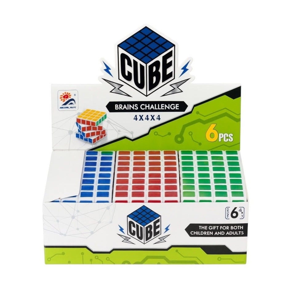 Set 6 Cuburi 4x4 Speed Puzzle , Cub Logic Alb pentru Antrenament Mental