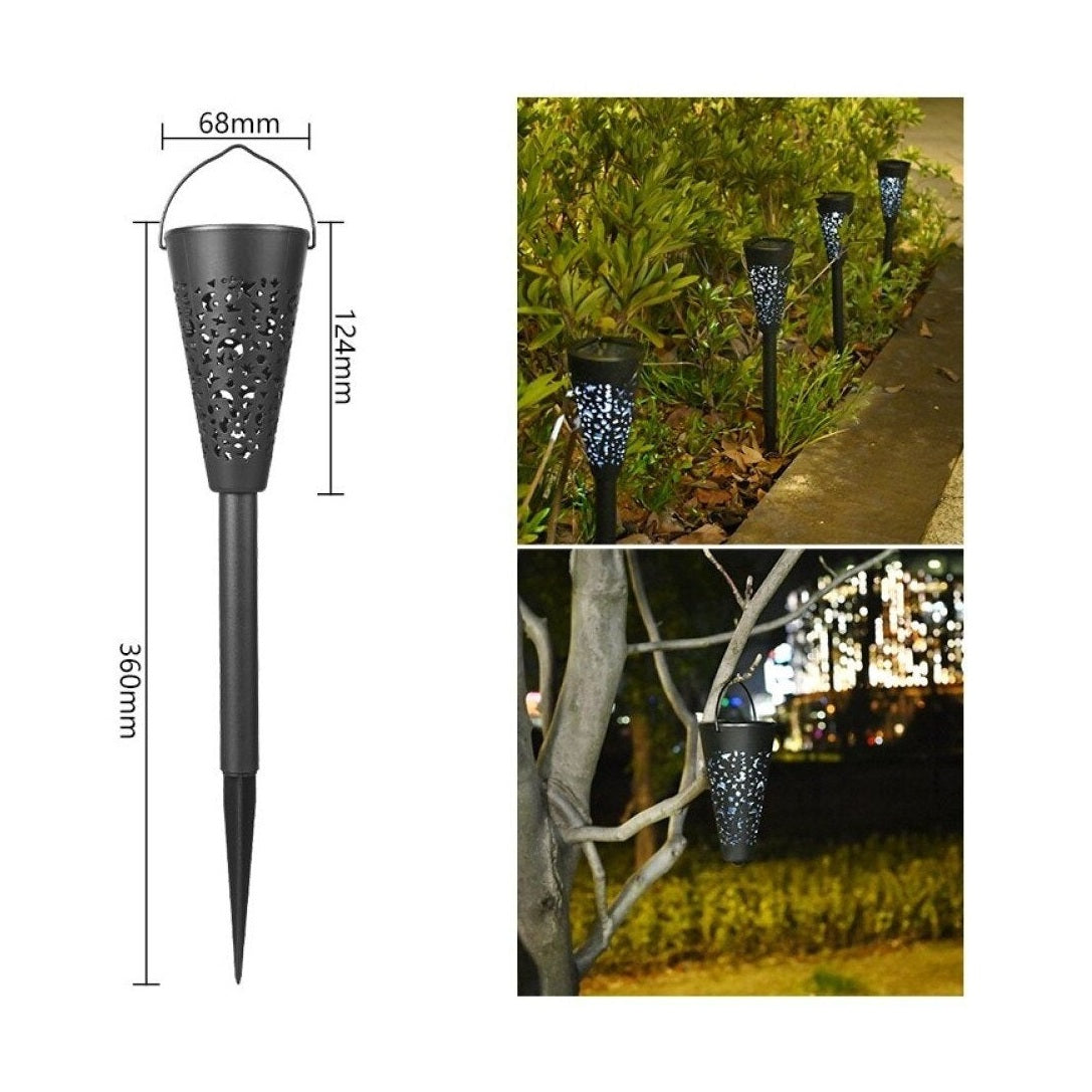 Set 6 Lămpi Solare de Grădină cu Țepușă, LED, Plastic, Negru, YV29
