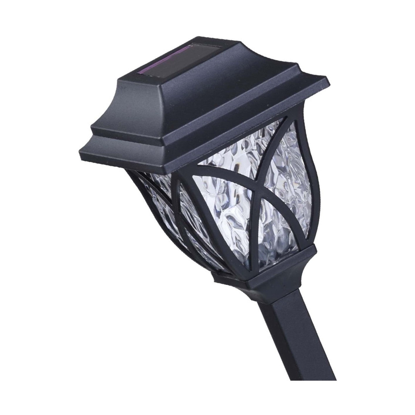 Set 6 Lampi Solare de Grădină LED, Plastic Negru, Lumină Caldă