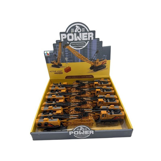 Set 8 buc Macara jucarie din plastic cu brat mobil , vehicul constructii pentru copii