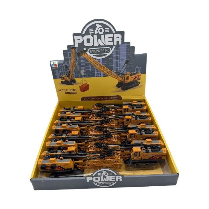 Set 8 buc Macara jucarie din plastic cu brat mobil , vehicul constructii pentru copii