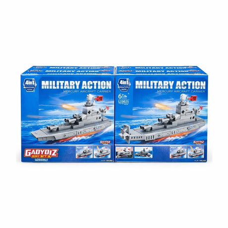 Set 8 jocuri constructie vehicule militare interconectabile, 4 modele, 109-120 piese