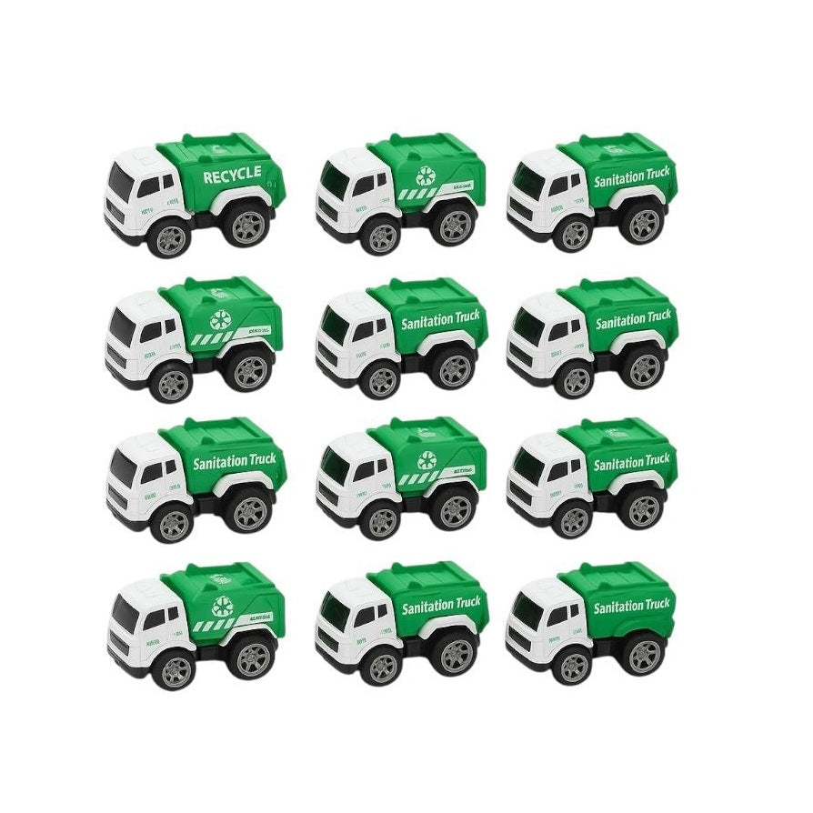 Set 9 masini de gunoi mecanice City Sanitation, jucarii copii 3+