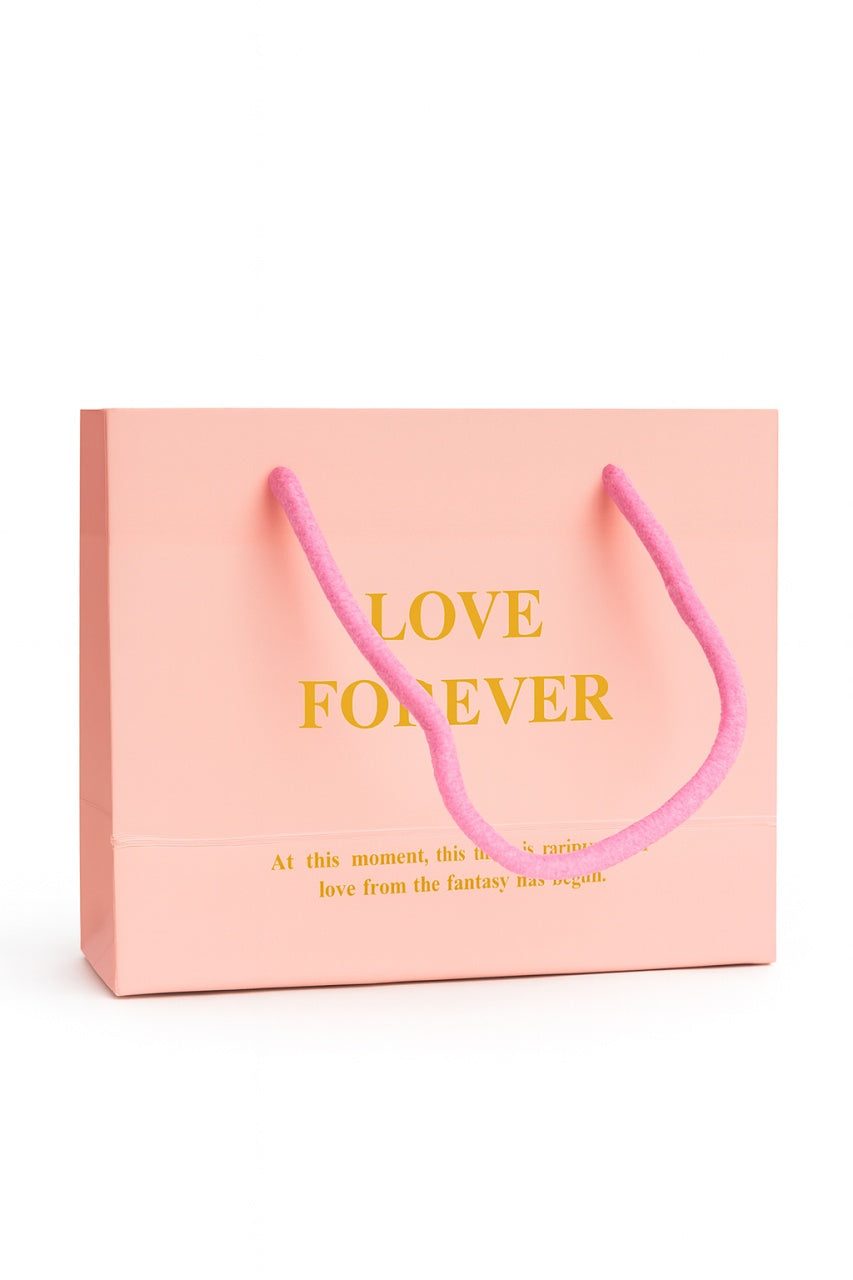 Set Cadou Love Forever cu Trandafiri din Sapun in Cutie Roz Premium + Punga Cadou
