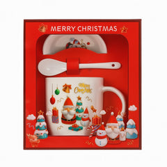 Set Cana Craciun cu Lingurita si Farfurioara , Merry Christmas Gift Box
