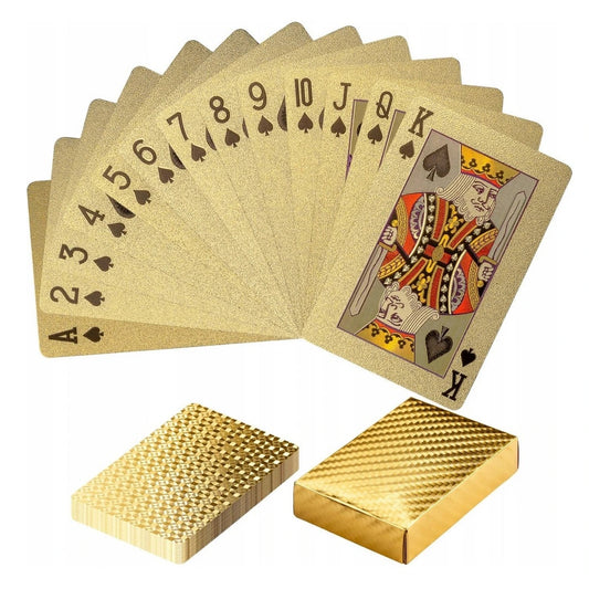 Set Carti de Joc Aurii Premium, Impermeabile, Gold Edition, Poker si Cadouri Luxury