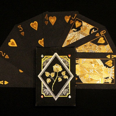 Set Carti de Joc Negre Premium cu Elemente Aurii, Luxury Black Gold Edition