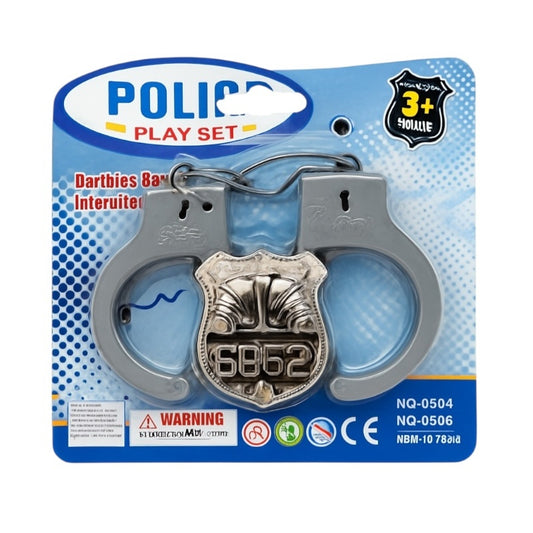 Set Catuse Jucarie cu Insigna Politie , 16x16 cm