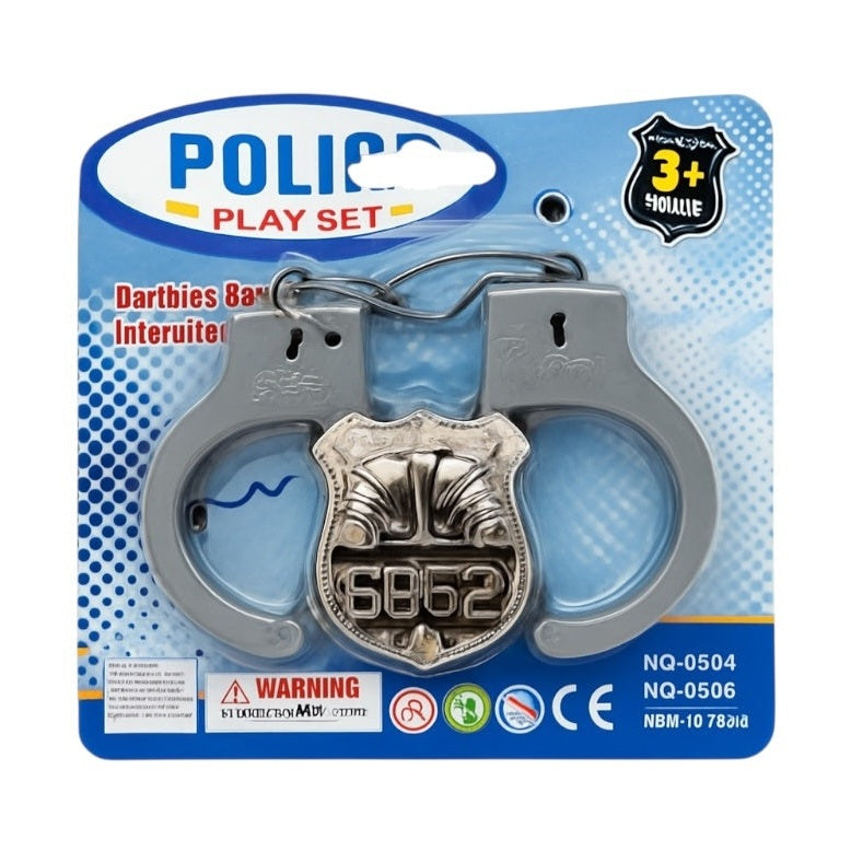 Set Catuse Jucarie cu Insigna Politie , 16x16 cm