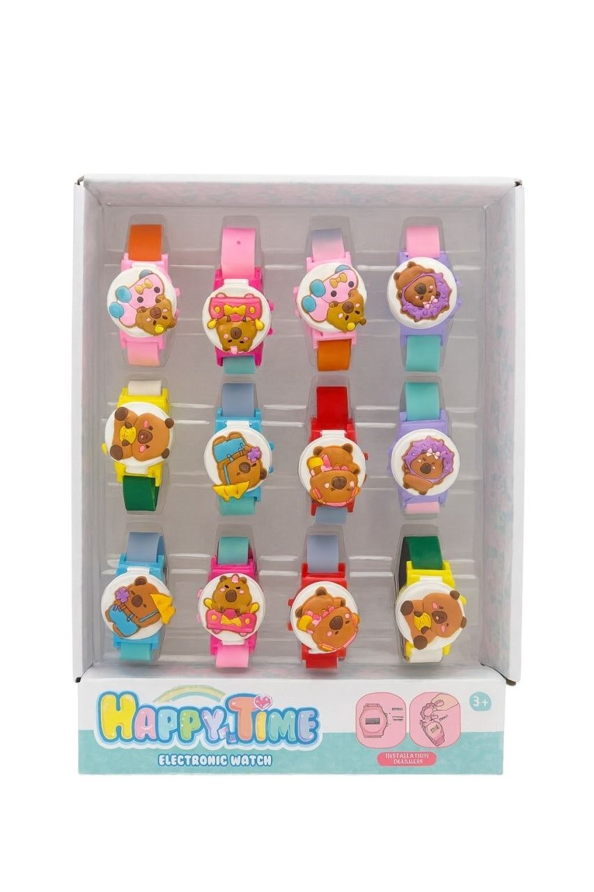 Set Ceasuri Electronice Copii Happy Time , 12 Modele Colorate cu Ursuleti