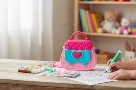 Set Colorat Cu Geanta, Printesa, Carioci Si Foi De Colorat – Activitati Creative Pentru Copii 30x21 cm