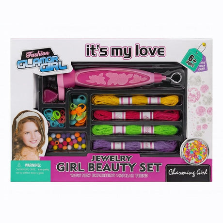 Set Creativ pentru Fetite , Realizare Bratari si Accesorii Fashion Glamor Girl, 29x21cm