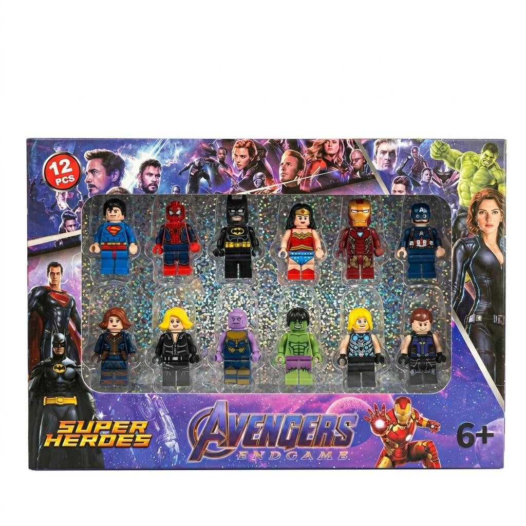 Set cu 12 figurine actiune , compatibile cu jocuri constructii, multicolor