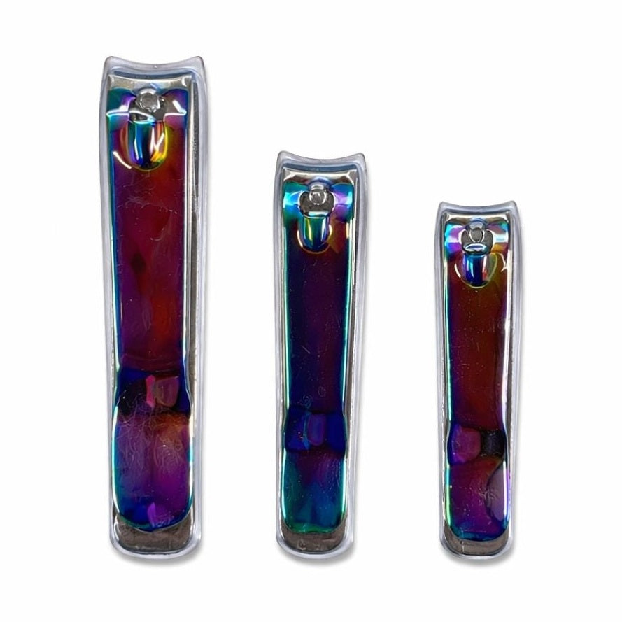 Set cu 3 Unghiere Profesionale ZHANMEI Nail Clipper Trio, Efect Rainbow, Otel Inoxidabil