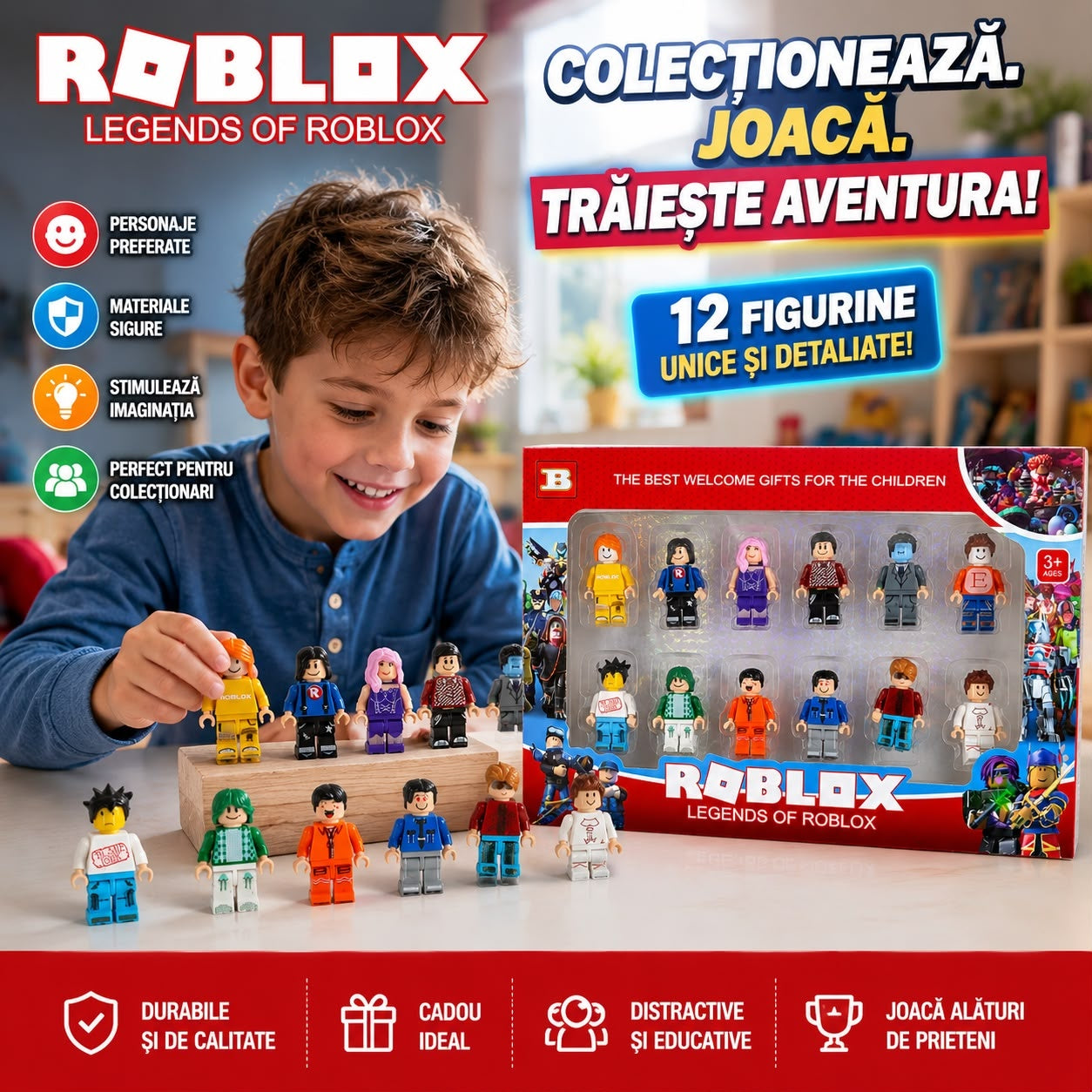 Set de 12 Figurine de Acțiune pentru Copii – Personaje de Colecție, Jucării Educative 3+ Ani