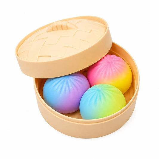 Set de 3 Squishy Galuscute Antistres Slow Rising 5cm, Culori Pastel Aleatorii