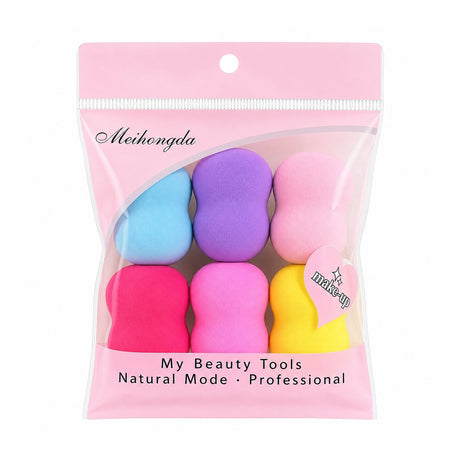 Set de 6 Bureței pentru Machiaj Profesional – Multicolor, Ultra Moi și Reutilizabili