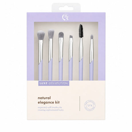 Set de 6 Pensule Profesionale Machiaj Luxe Collection Albastru Deschis – Peri Ultra-Moi și Design Elegant