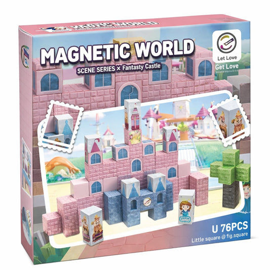 Set de Construcție Magnetică Magnetic World Z013A, 76 Piese, ABS și Magnet