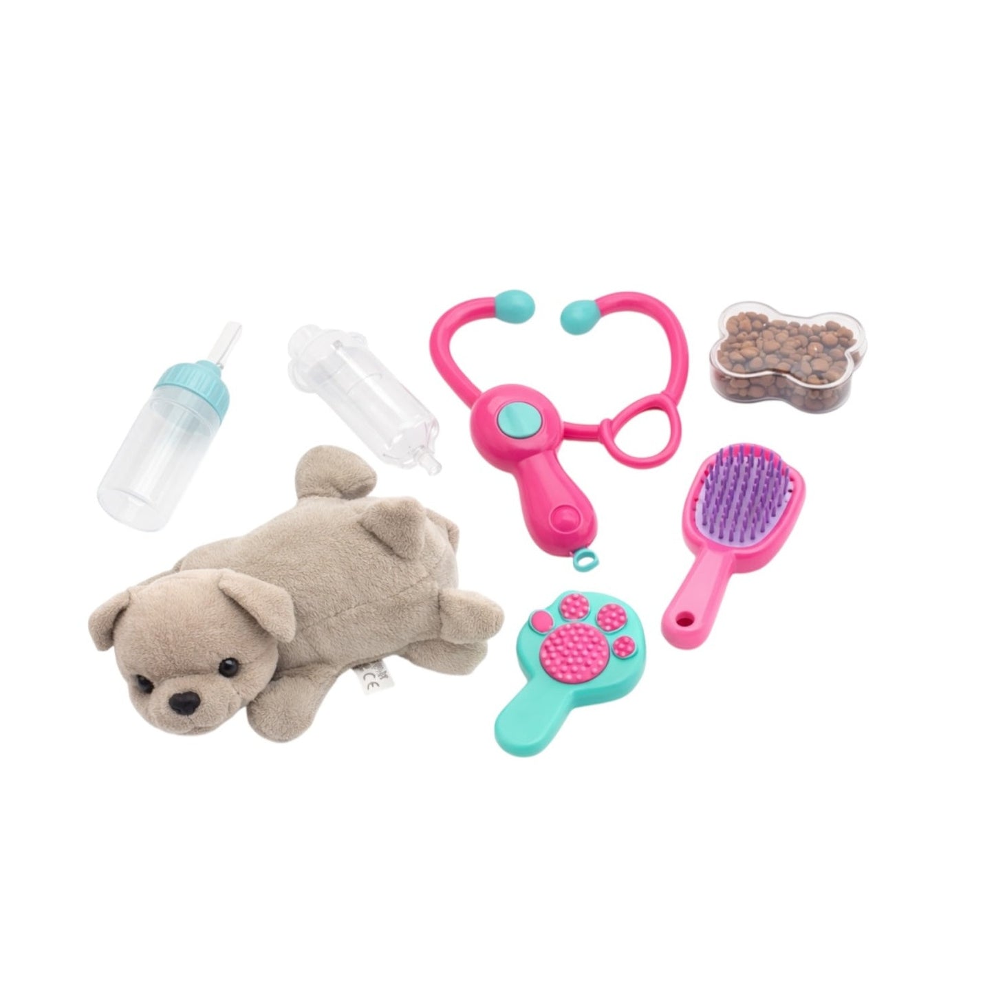 Set de Joacă cu Animal de Pluș și Accesorii, Dezvoltare Imaginație, 36x28x7,5 cm