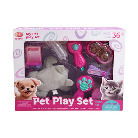 Set de Joacă cu Animal de Pluș și Accesorii, Dezvoltare Imaginație, 36x28x7,5 cm