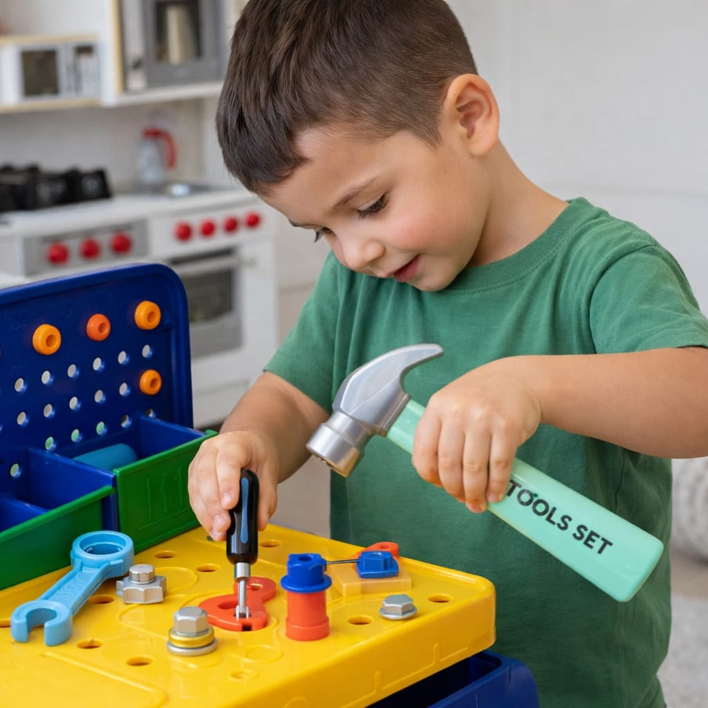 Set de joacă pentru copii cu unelte din plastic, tip scule de uz casnic