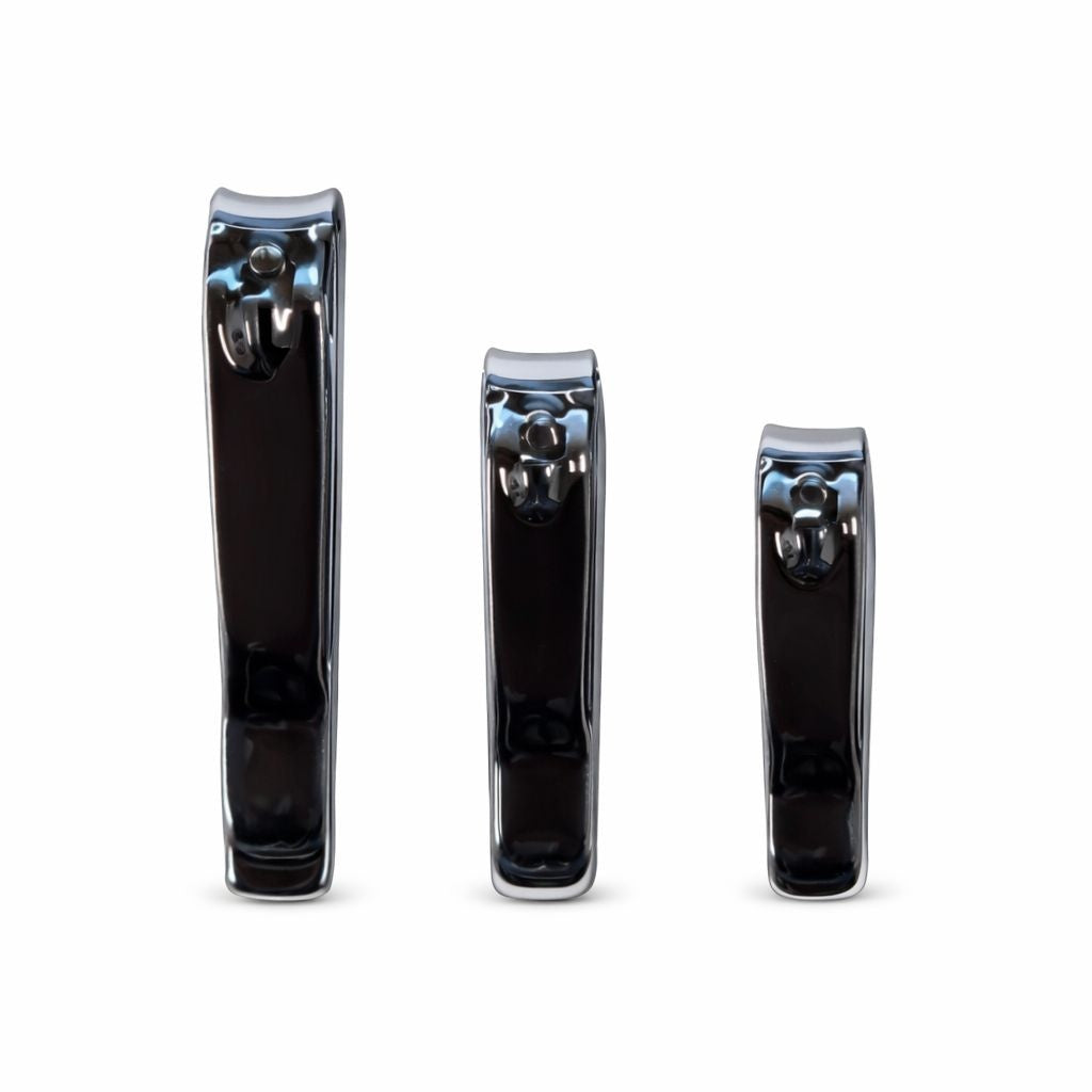 Set de unghiere din oțel inoxidabil, 3 piese, negru