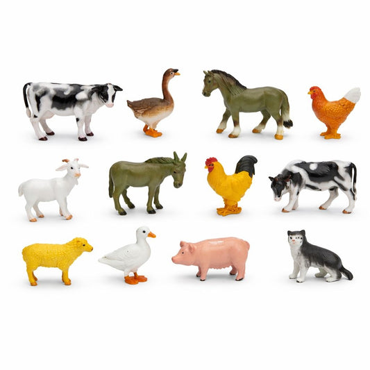 Set figurine animale ferma 12 piese, animale domestice, copii 3+