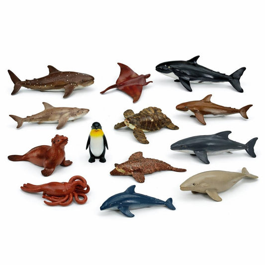 Set figurine animale marine 12 piese, jucarii educative copii, colectie Sea World
