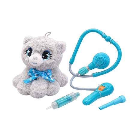 Set jucarie de plus cu ursuleț și accesorii medicale, pluș moale, 21x28x12,5 cm