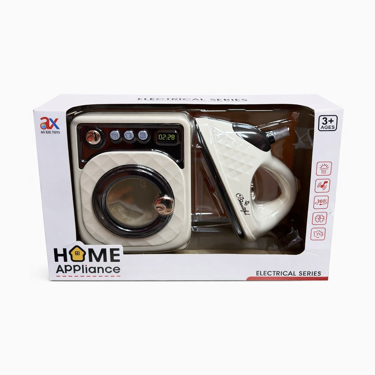 Set Jucărie Interactivă Mașină de Spălat și Fier de Călcat din Plastic, Funcții Realiste, 33x21,5x10 cm