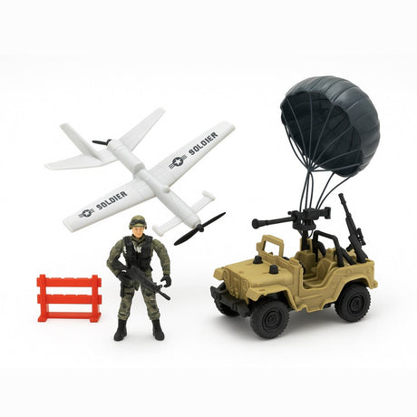 Set Jucarii Militari Special Combat , Avion, Barca, Vehicul Tactic si Soldat, 27x23 cm