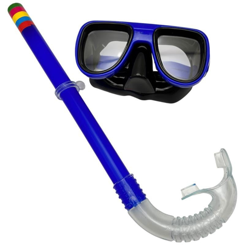 Set masca si tub respirator pentru copii , Snorkel si ochelari scufundari colorati , 30x10 cm tub, 15x6 cm ochelari , Jucarie piscina plaja ,