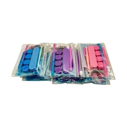 Set pedichiura 5 piese multicolor , Ingrijire completa pentru picioare, acasa sau la salon,