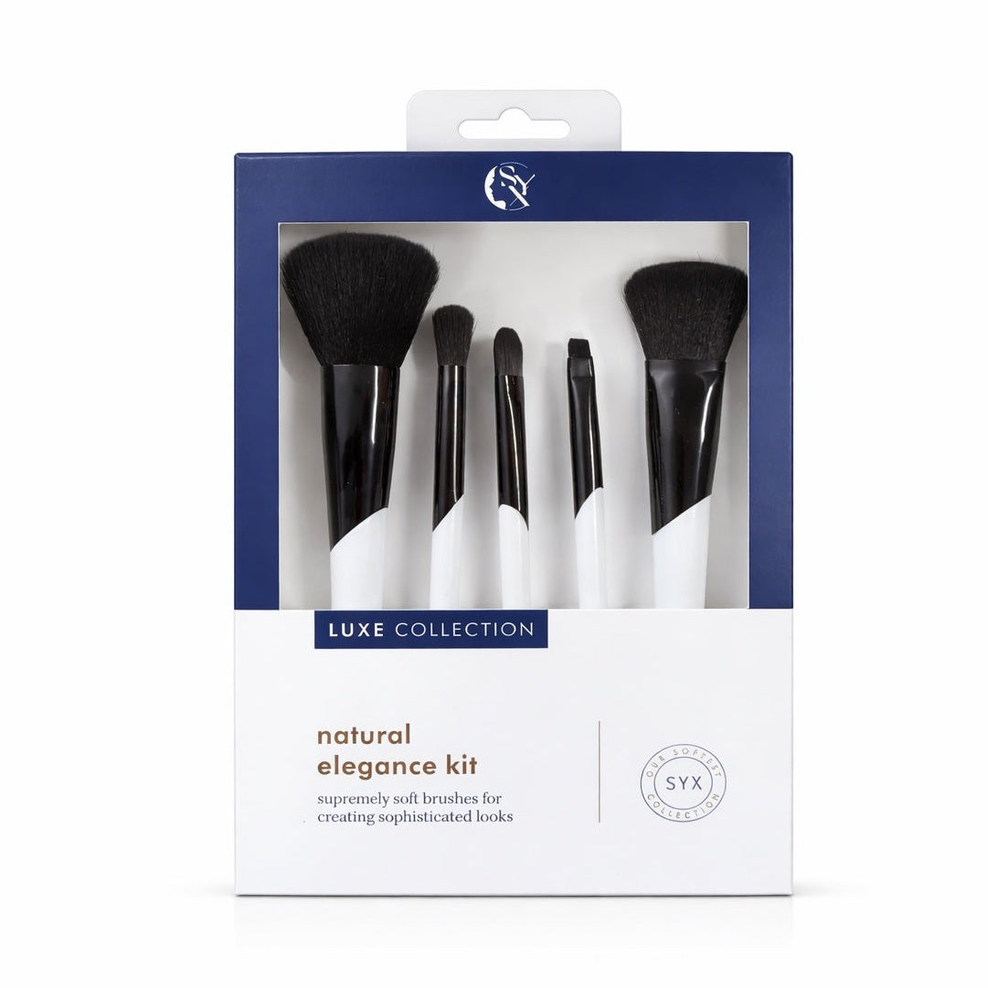 Set pensule de machiaj Luxe Collection Natural Elegance, 5 piese, culori variate