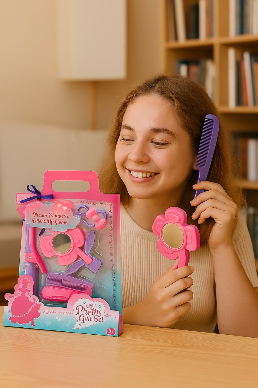 Set Pretty Girl Dream Princess cu accesorii de infrumusetare pentru fetite,26x20cm, 3+ ani