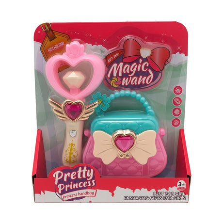 Set Pretty Princess cu bagheta magica roz inima si gentuta turcoaz-roz, jucarie fete 3+ ani
