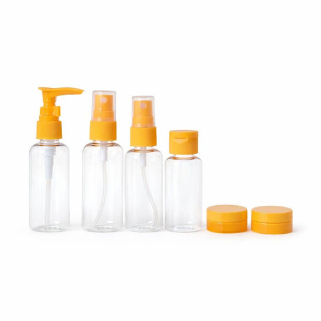 Set recipiente cosmetice pentru călătorie, 6 piese, verde/albastru/mov