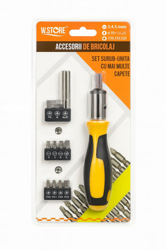 Set Surubelnita cu Capete Inter-Schimbabile , 10 Bits, Maner Ergonomic