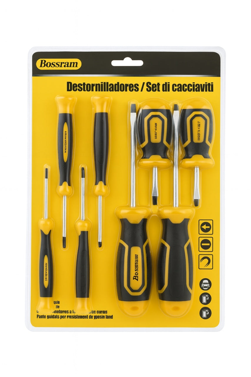 Set Surubelnite Bossram 10 Piese , Phillips + Slot, Maner Ergonomic, Uz Profesional