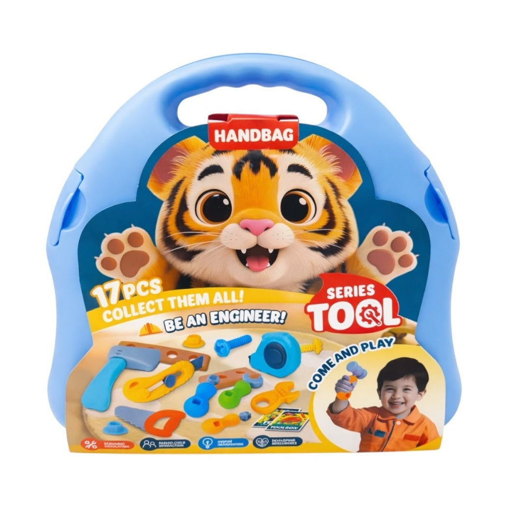 Set Valiză cu Unelte de Jucărie pentru Reparatii/Constructii, Plastic, 27 piese, 27.5x28x8 cm