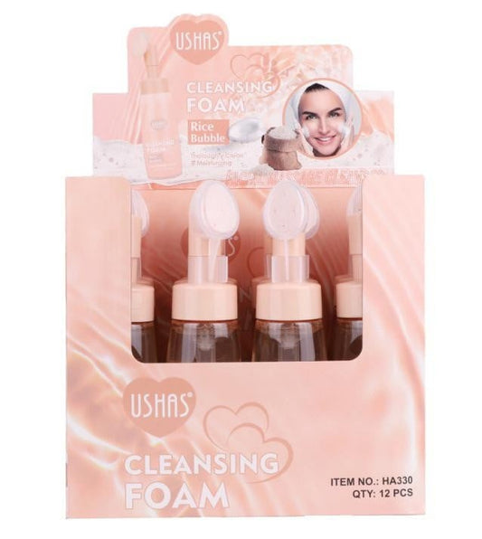 Spuma de Curatare Faciala USHAS , Cleanser cu Orez si Bule Masaj, 240g