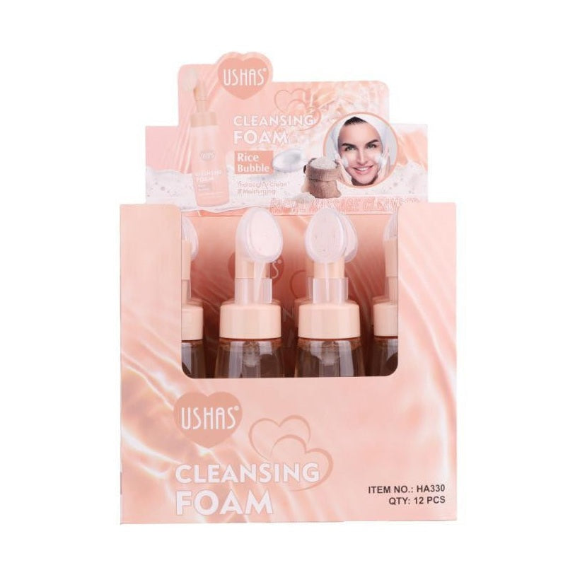 Spuma de Curatare Faciala USHAS , Cleanser cu Orez si Bule Masaj, 240g
