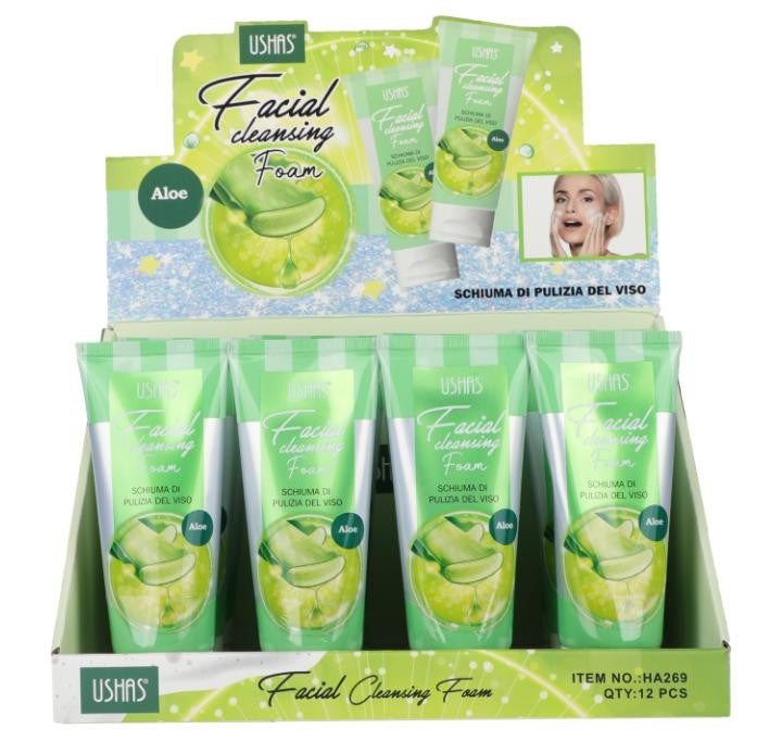 Spuma de Curatare Faciala USHAS cu Aloe Vera 100ml , Hidratare si Curatare Profunda