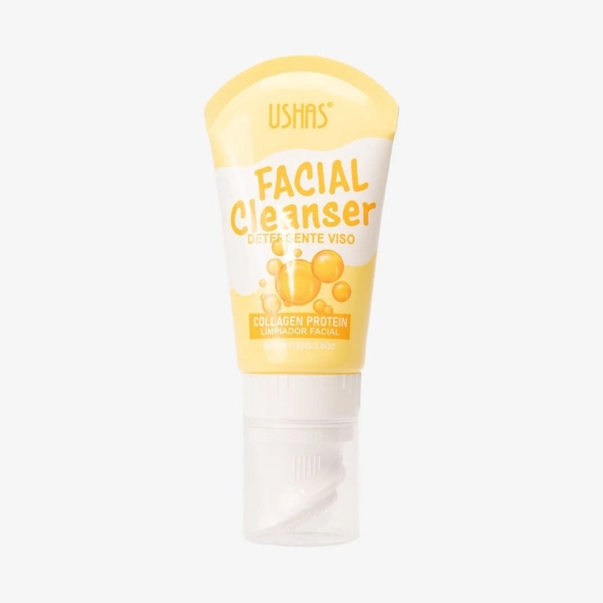 Spuma de Curatare Faciala USHAS cu Colagen si Proteine 85g , Hidratare si Fermitate