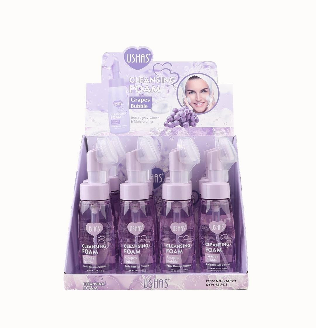 Spuma de Curatare USHAS Collagen Bubble cu Extract de Struguri, 240g , Hidratare Revitalizare