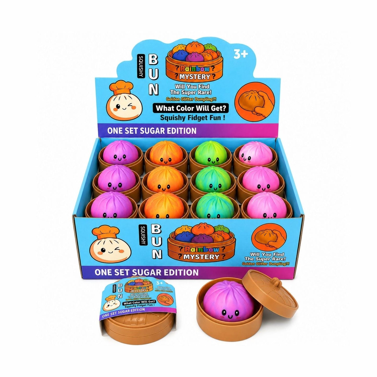 Squishy Dumpling cu Spumă 8,5 cm – Jucărie Antistres Moale, Colorată, Surpriză pentru Copii
